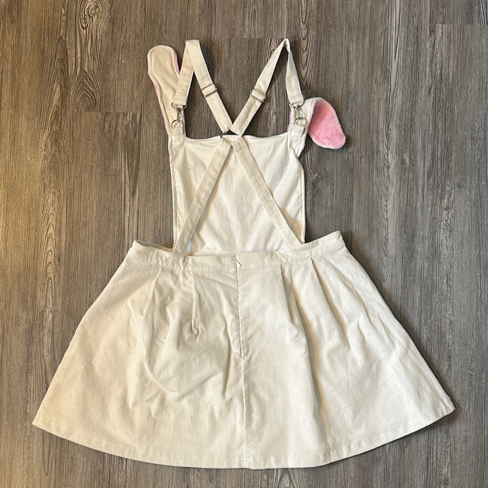 Sugar Thrillz Cream and Pink Bunny pinafore Dress - Picture 4 of 10